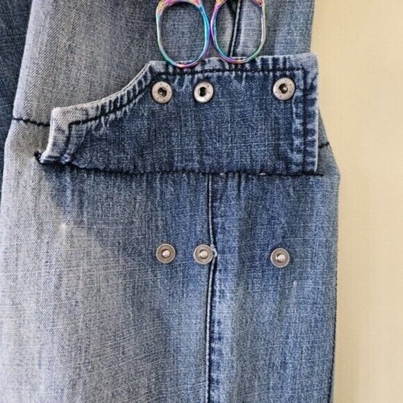 EDC by Esprit Jeans Women Youth US 9 Faded Blue Cropped Faux Cargo Pockets Y2K - Picture 10 of 16